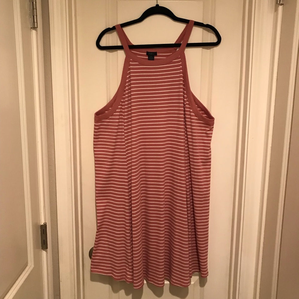 NWOT Rue21 Pink/White Tank Dress